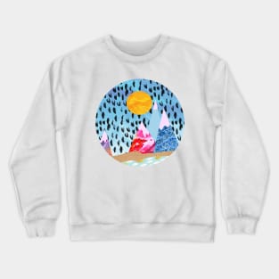 Abstract collage mountains - colorful pop art Crewneck Sweatshirt